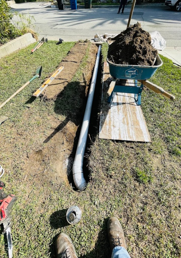 Irrigation trenching by Outright Landscape - San Gabriel Valley